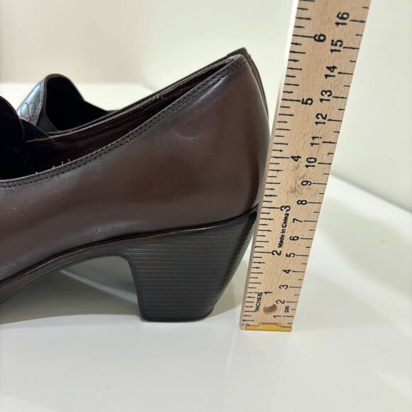 Dansko Womens Beth Brown Leather Size 41 Stacked Block Heel Loafers US 10 Pumps - Picture 3 of 13